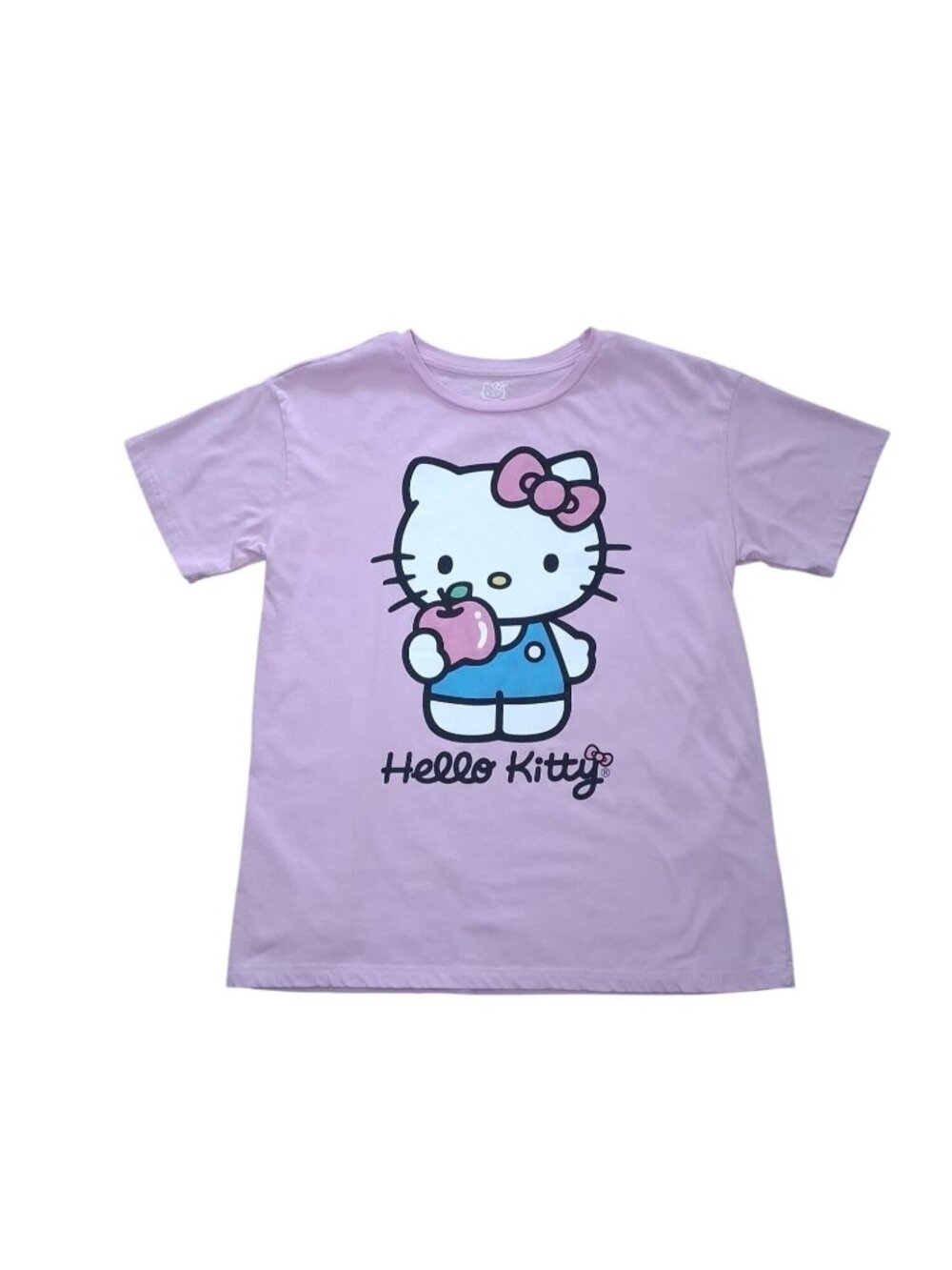 Hello Kitty Girls Tee XL 14/16 Lilac Purple Graphic Sanrio Short Sleeve